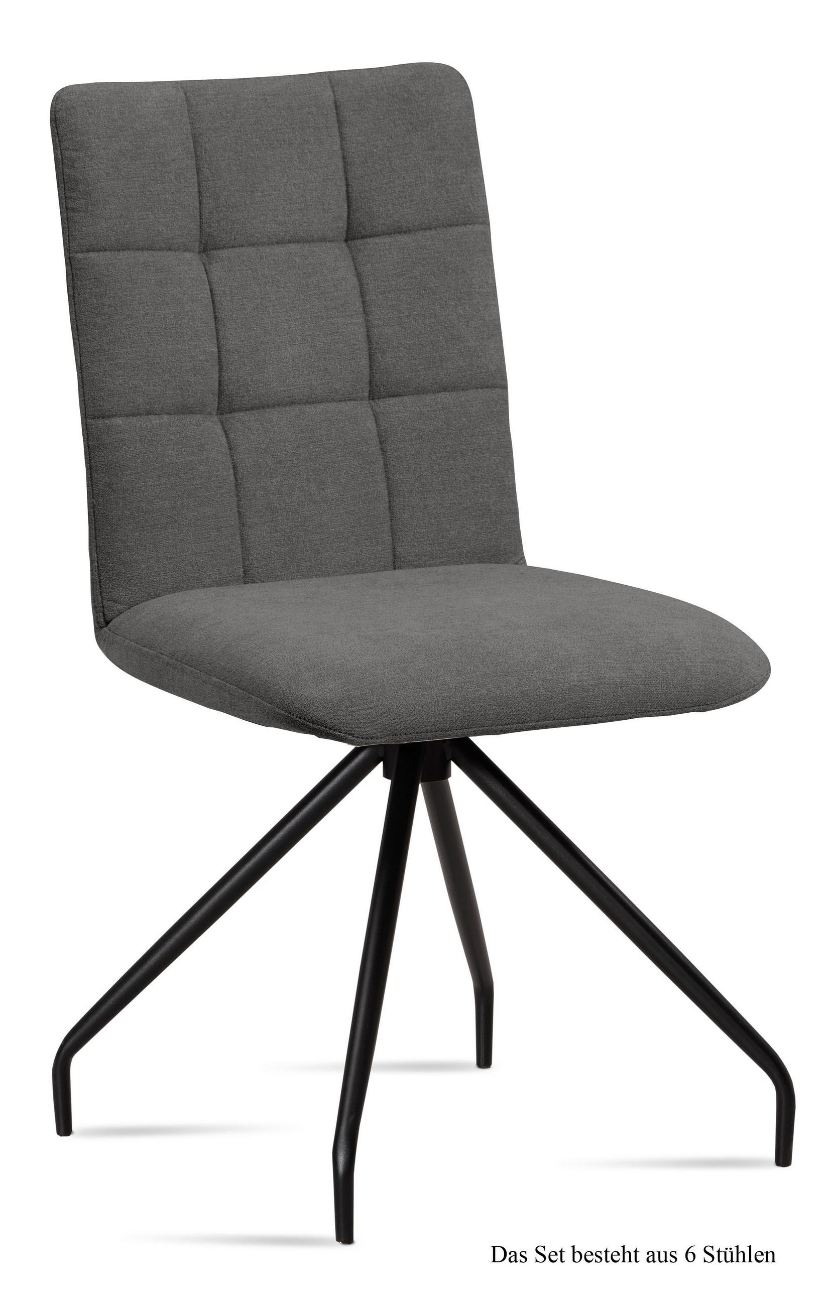 ESSZIMMERSTUHL (6er-Set) Devera 47x91x60 Schwarz/Grau - Schwarz/Grau, Kunststoff (60/91/47cm) - 58aufmkessel