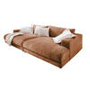 BIG SOFA XL MADELINE Braun Cord - Dunkelbraun/Schwarz, Kunststoff/Textil (290/85/190cm) - KAWOLA