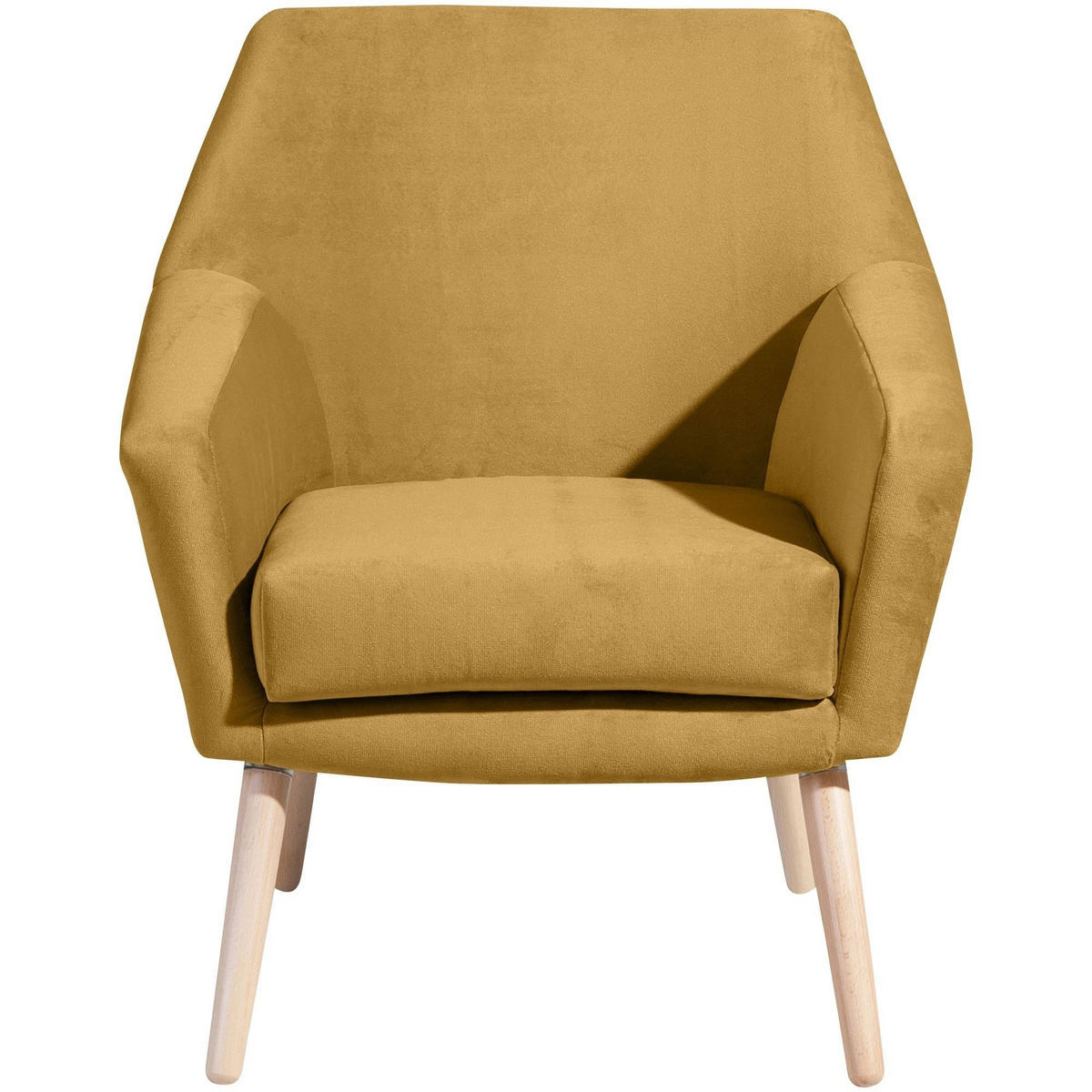 SESSEL Kachka Bezug Samtvelour Buche natur / mais - Currygelb/Buchefarben, Kunststoff (71/81/67cm) - 58aufmkessel