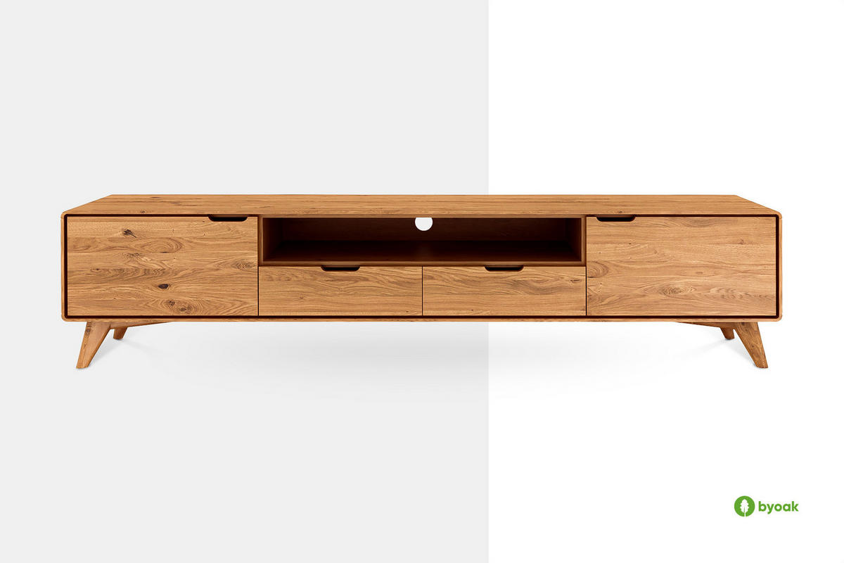 GREG HIFI-SCHRANK Wildeiche - Wildeiche, Holz (220/48/40cm) - byoak