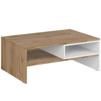 COUCHTISCH DAMINO mit Einlegeböde, weiß/eiche wotan - Eiche Wotan/Weiß, Holz (60/90/36cm) - KONSIMO®