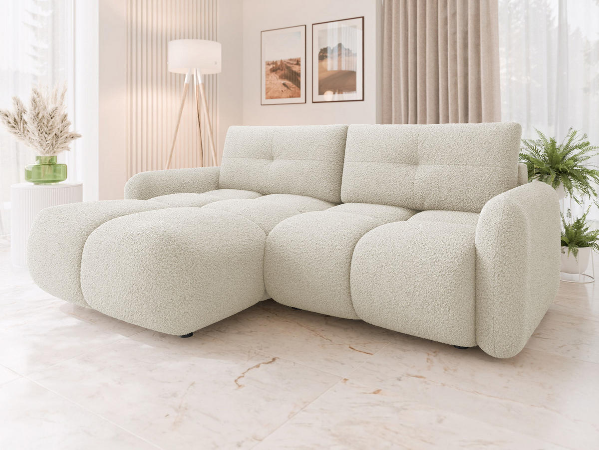 ECKSOFA Sandy - Sandfarben/Schwarz, Holz/Kunststoff (238/165cm) - MIRJAN24