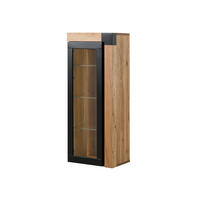 HÄNGEVITRINE Wildeiche 48x35x120 natur geölt ROTTERDAM #110 - Braun, Holz (48/120/35cm) - Massivmoebel24