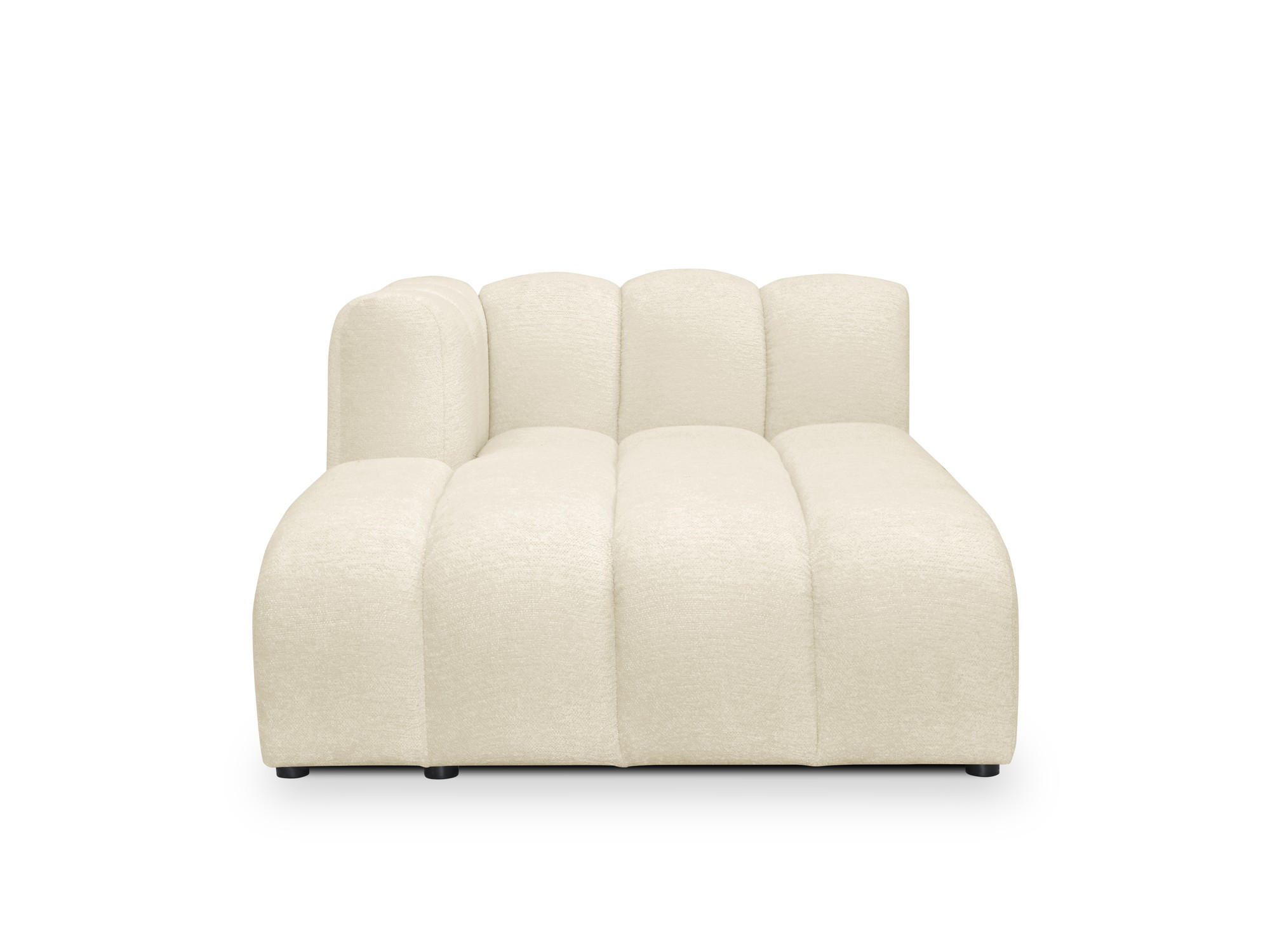 SOFAELEMENT Links Chenille Stoff Beige - Hellbraun/Schwarz, Holzwerkstoff/Kunststoff (179/70/113cm) - Makamii