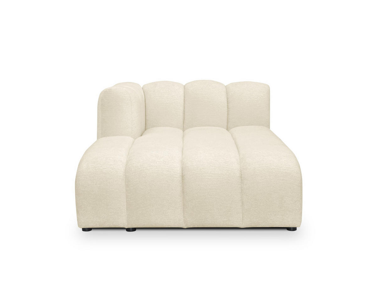 SOFAELEMENT Links Chenille Stoff Beige - Hellbraun/Schwarz, Holzwerkstoff/Kunststoff (179/70/113cm) - Makamii