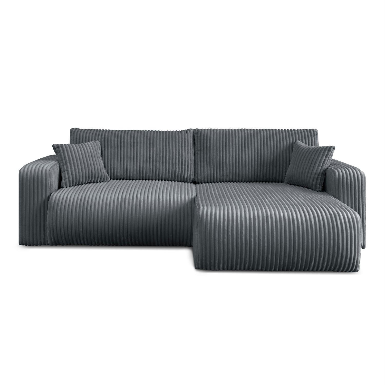 Ecksofa MOVE mit Schlaffunktion und Bettkasten, Tilia 85 - Dunkelgrau, Textil (247/143cm) - Lookway