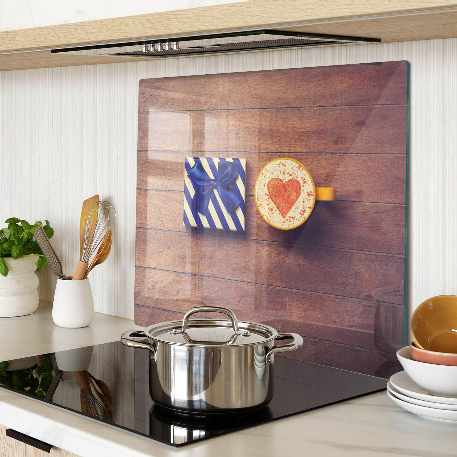 GLASPLATTE 60x52 cm Kaffeegeschenk - Blau, Glas (60/0.4/52cm) - TULUP