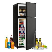 MINIKÜHLSCHRANK 92L Gefrierfach LED Temperaturregelung - Schwarz, Metall (42.5/102/44.5cm) - Kaket
