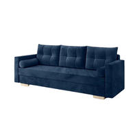SCHLAFSOFA KAYA Sofa mit Schlaffunktion und Bettkasten, Frabe: Blau, Veloursstoff - Blau, Textil (217/92/85cm) - Sepro Meble