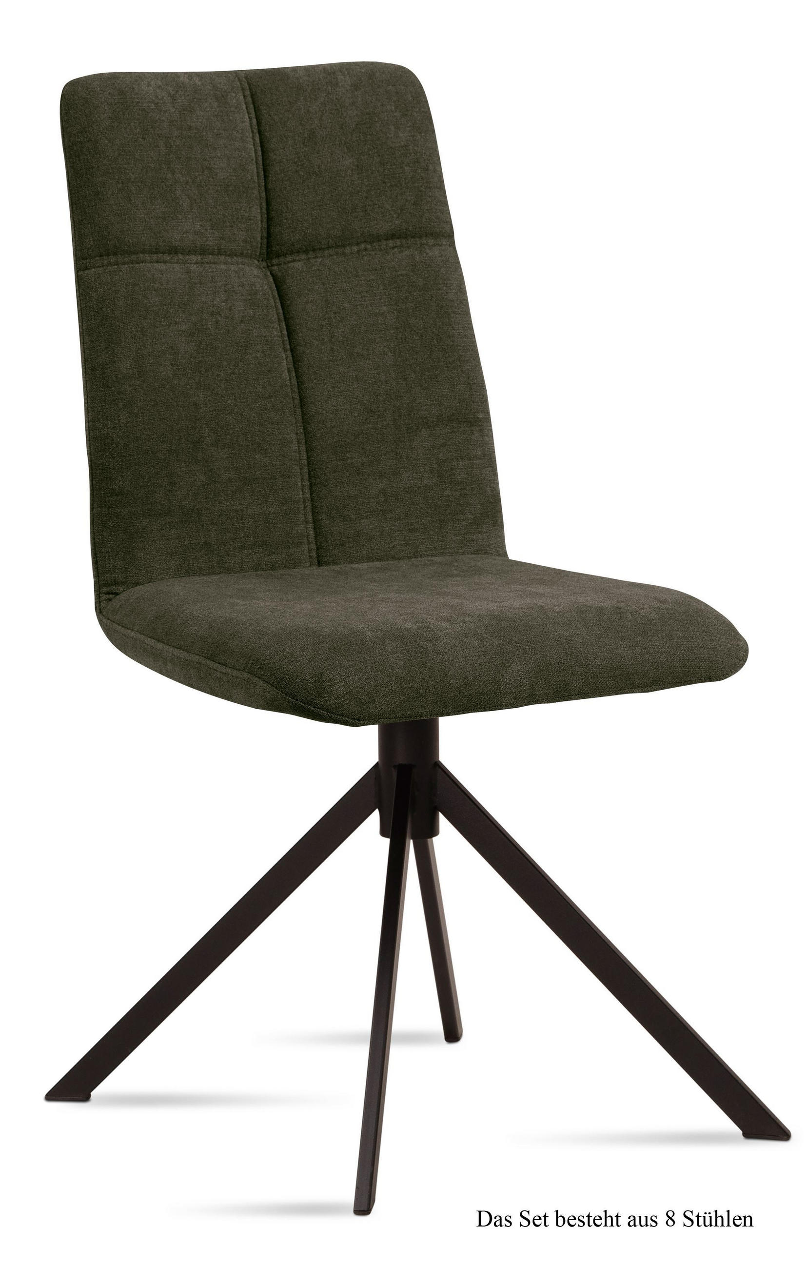ESSZIMMERSTUHL (8er-Set) Drona 47x92x60 Schwarz/Khaki - Dunkelgrün/Schwarz, Kunststoff (60/92/47cm) - 58aufmkessel