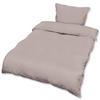 BETTWÄSCHE Julie 135/200 cm + Kissenbezug 80/80 cm Taupe Renforcé 2er Set - Taupe, Textil (135/200cm)