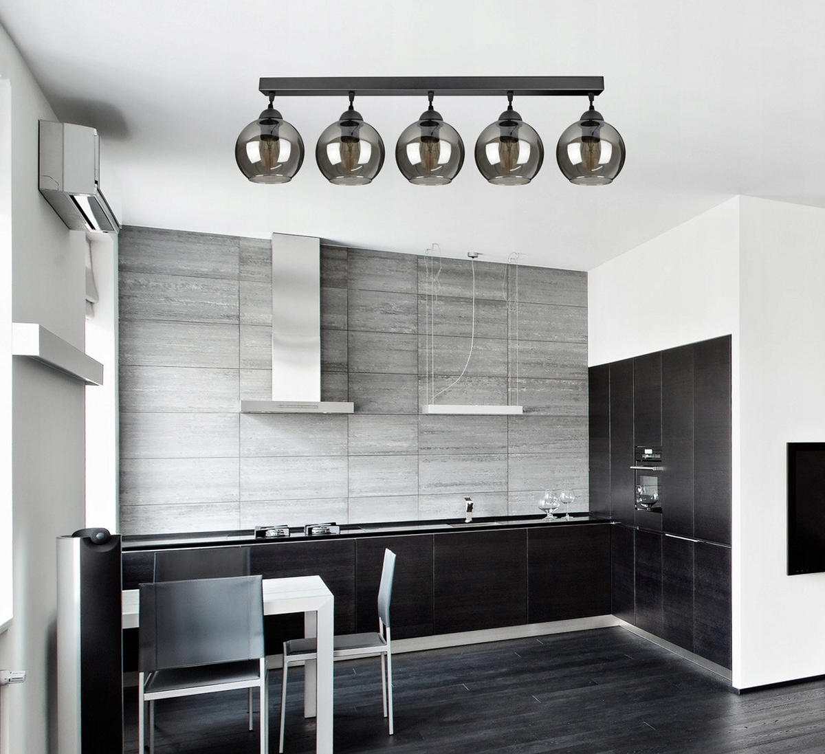 PEDELLEUCHTE HAGEN - Schwarz, Glas/Metall (15/100/100cm) - kiki design