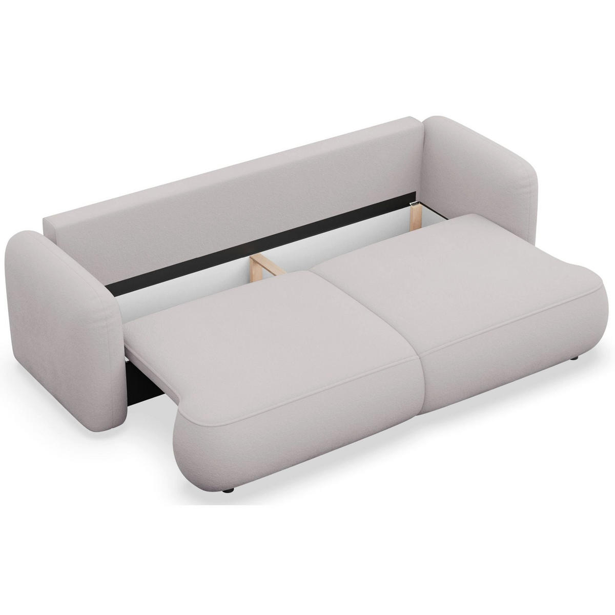 3-SITZER SCHLAFSOFA Tvoya Graubeige Chenille - Taupe/Schwarz, Kunststoff/Textil (253/82/110cm) - Selsey