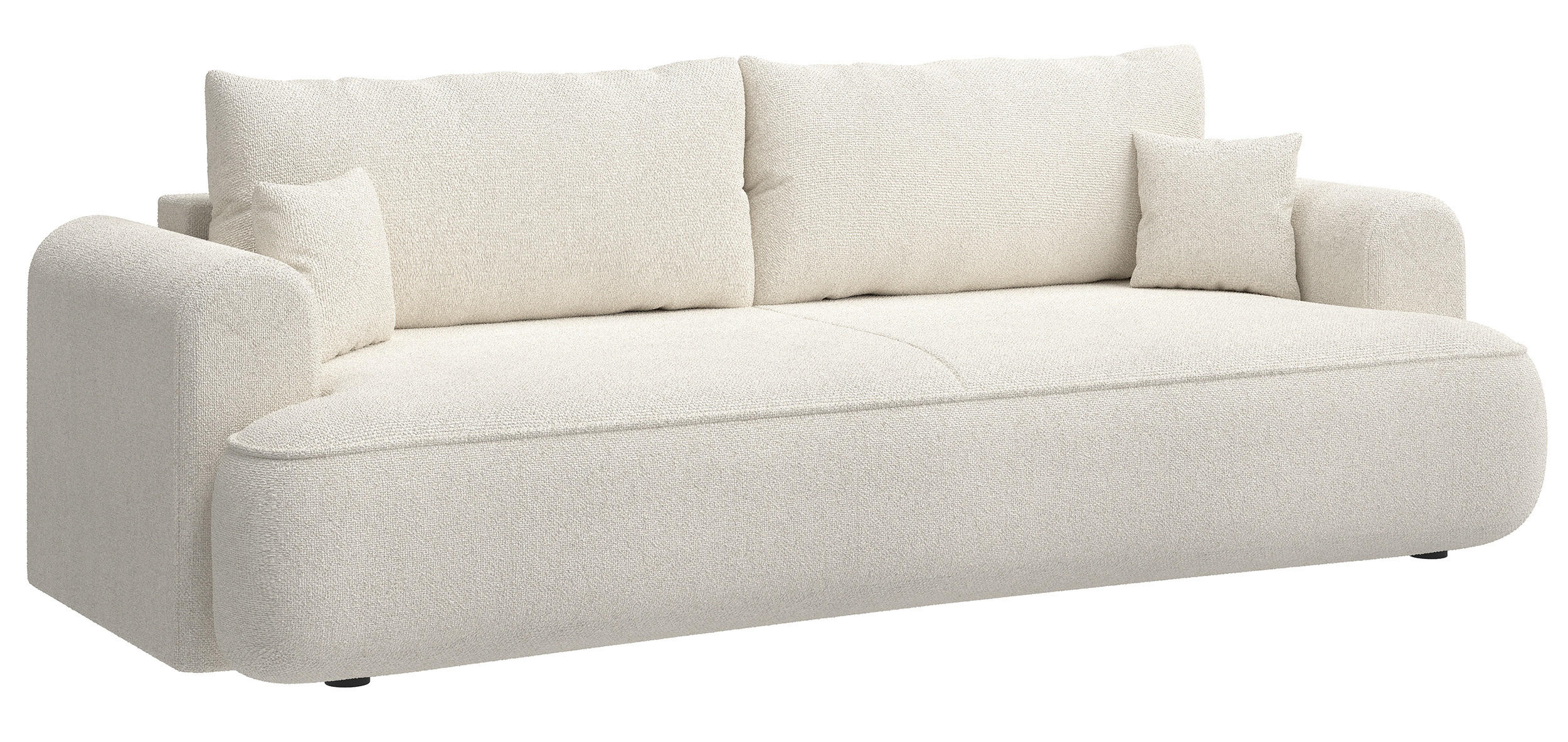 SCHLAFSOFA Ovo Creme 250 cm - Creme/Schwarz, Kunststoff/Textil (250/92/110cm) - Selsey