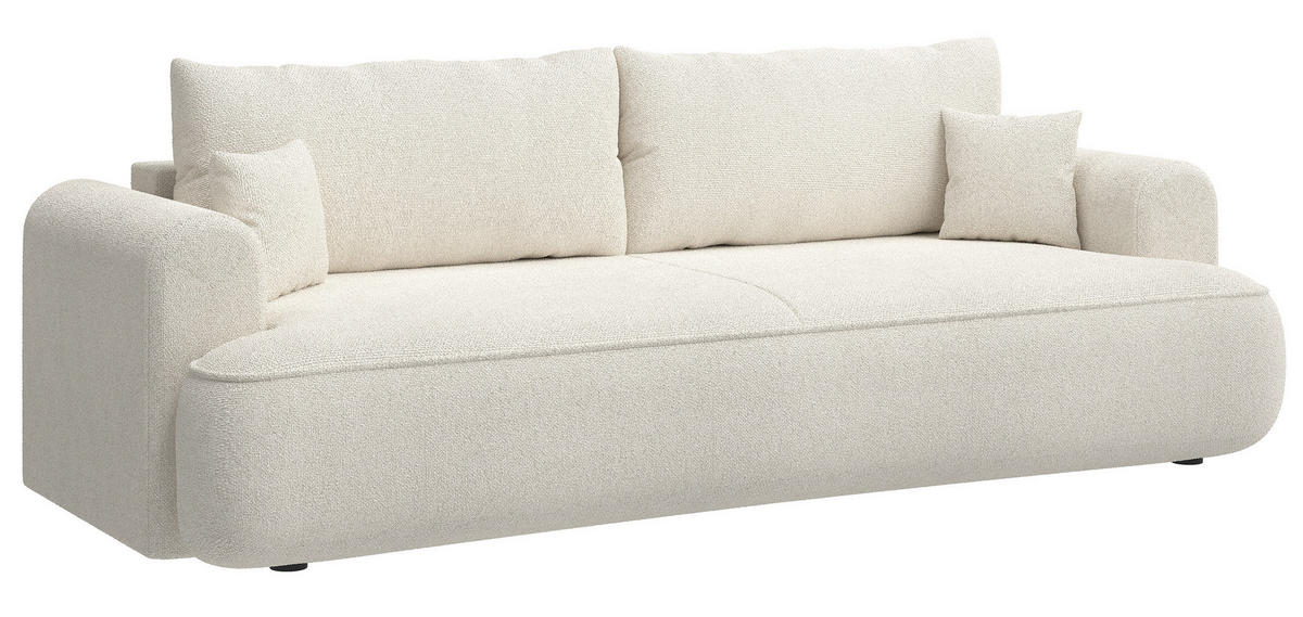 SCHLAFSOFA Ovo Creme 250 cm - Creme/Schwarz, Kunststoff/Textil (250/92/110cm) - Selsey