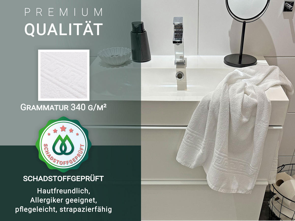 DUSCHTÜCHER, 5er-Set, 70x140 cm, 70% Baumwolle, 30% Polyester, Weiß - Weiß, Textil (70/140cm) - Zollner