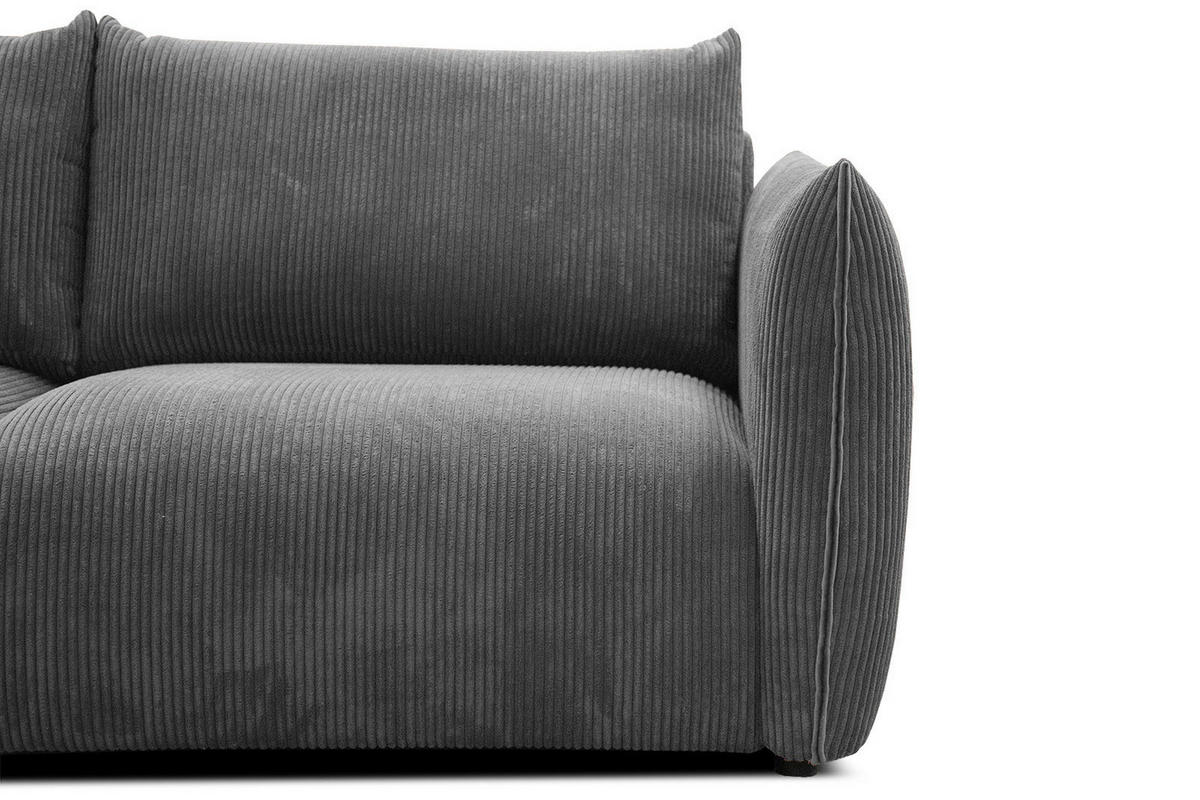 ECKSOFA TAUER 5-Sitzer, dunkelgrau - Dunkelgrau/Schwarz, Holzwerkstoff/Kunststoff (173/294cm) - Courtois Laville