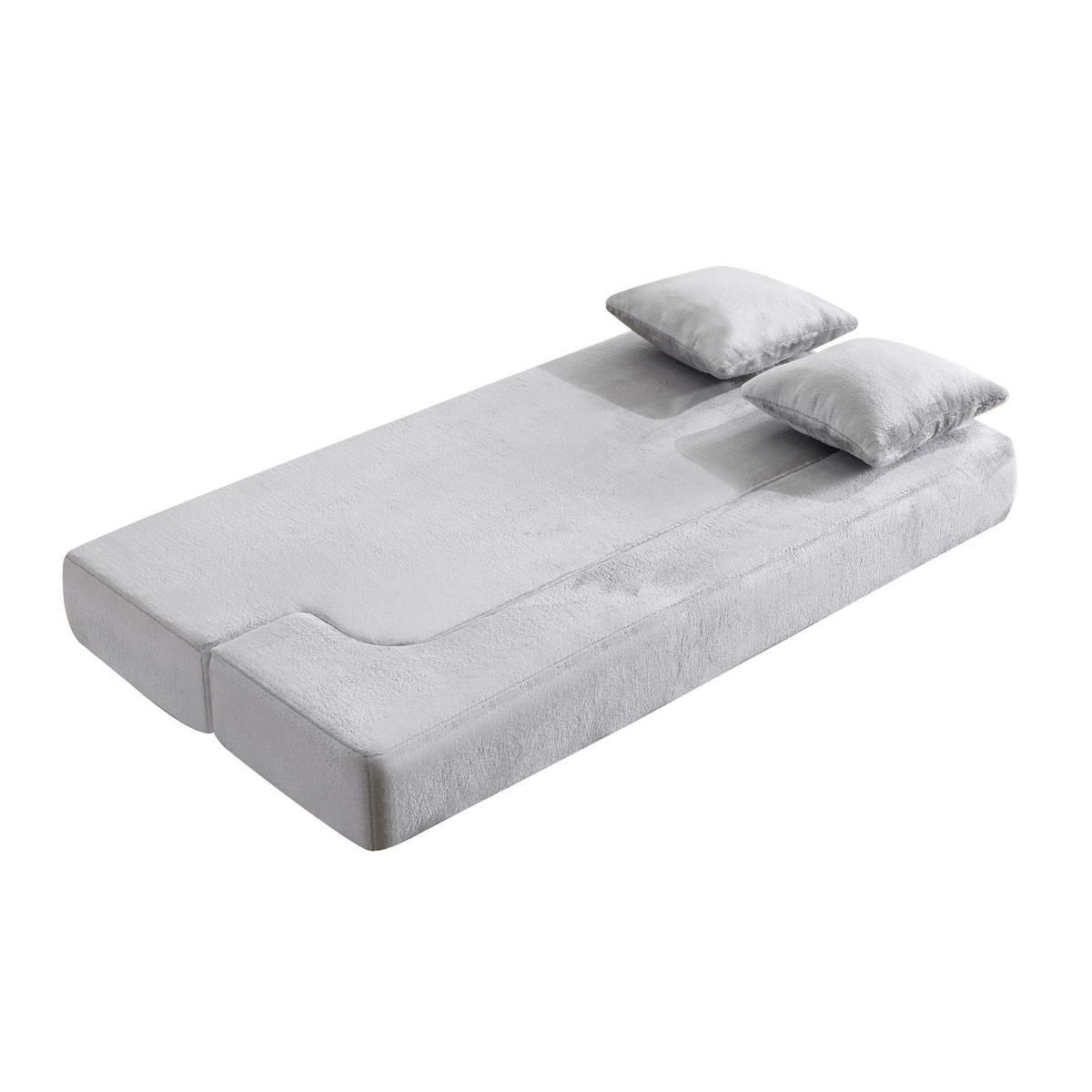 SCHLAFSOFA DE-34992 2-in-1 klappbar Hellgrau - Hellgrau, Textil (52/48/190cm) - ComfortXL