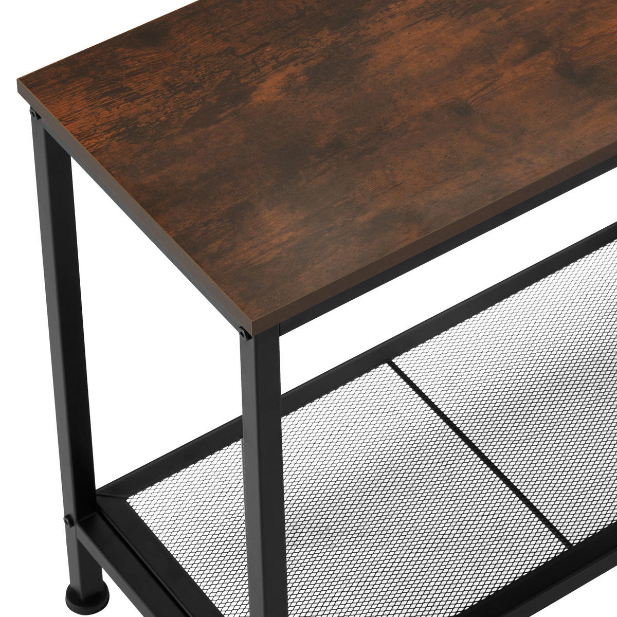 BEISTELLTISCH Filton,60 x 30,5 x 60,5 cm,Industrial Holz dunkel, rustikal - Rostfarben, Holz (60/30.5/60.5cm) - tectake