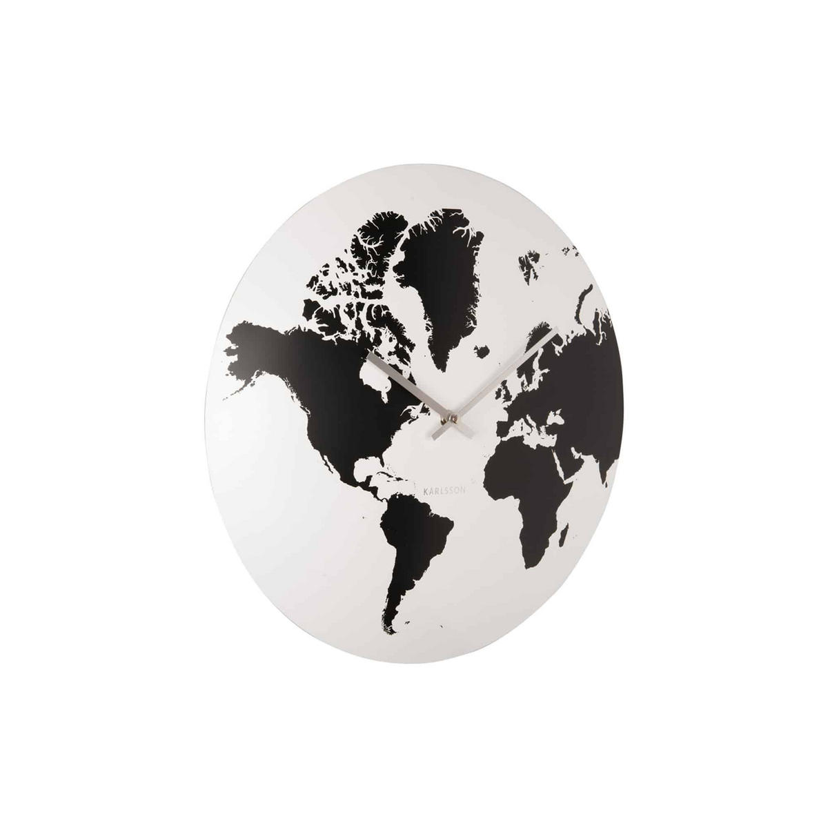 WANDUHR World Map Ø39 cm - Weiß, Metall (39/39/4cm) - Karlsson