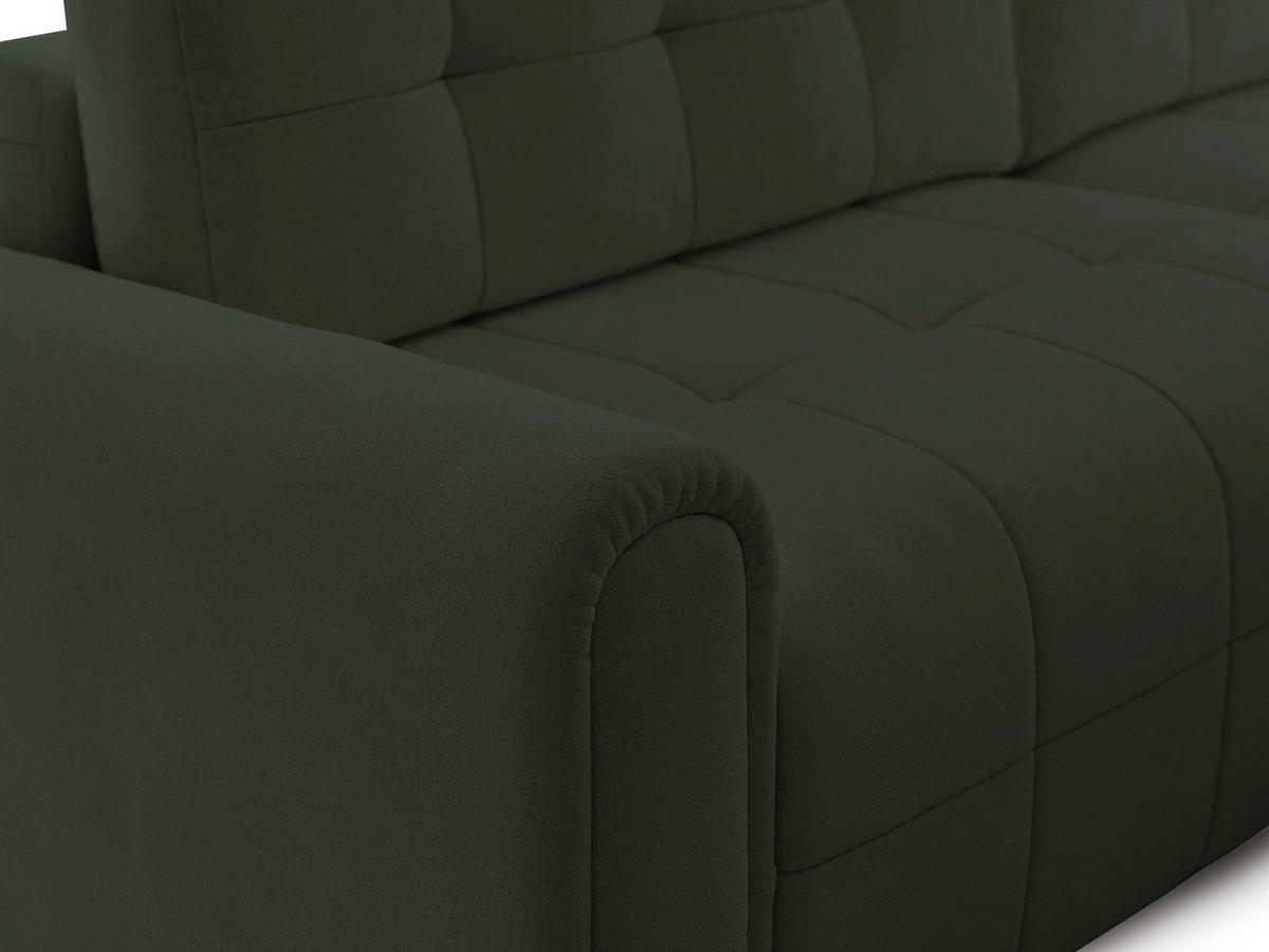 ECKSOFA Simolla Olivgrün rechts - Schwarz/Olivgrün, Kunststoff/Textil (180/268cm) - Selsey