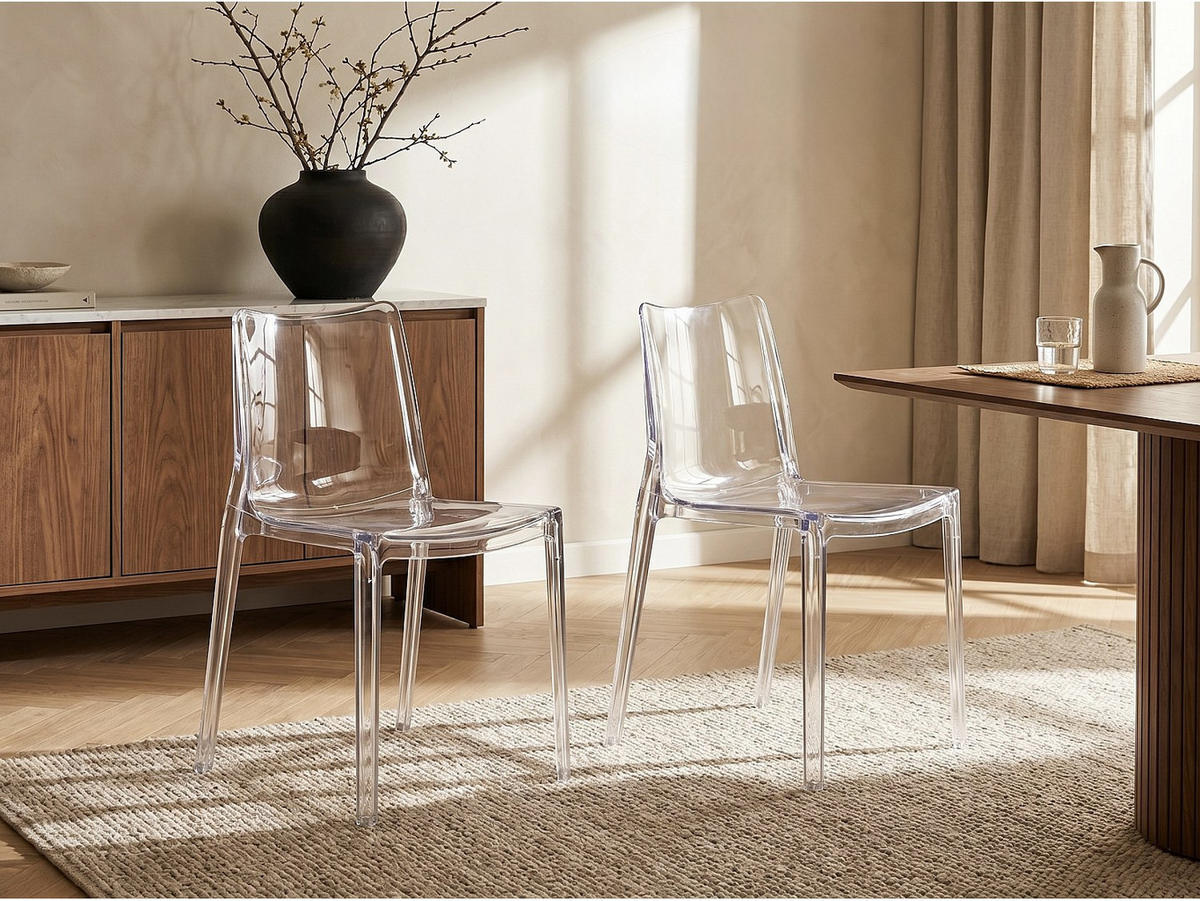 STUHL - 50 cm x 51 cm - Plastik - Transparent RANKAZA - Transparent, Kunststoff (50/81/51cm) - Vente-Unique
