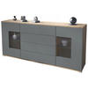 SIDEBOARD Grömitz Graphit Seidenmatt - Graphitfarben, Holzwerkstoff (166.5/75.5/35cm) - Vladon