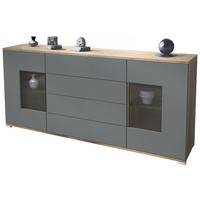 SIDEBOARD Grömitz Graphit Seidenmatt - Graphitfarben, Holzwerkstoff (166.5/75.5/35cm) - Vladon