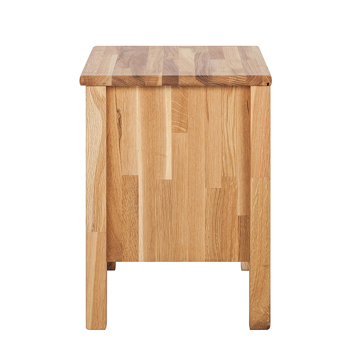 NACHTKOMMODE - Eiche massiv - geölt - Eichefarben, Holz (47/49/37cm) - home24