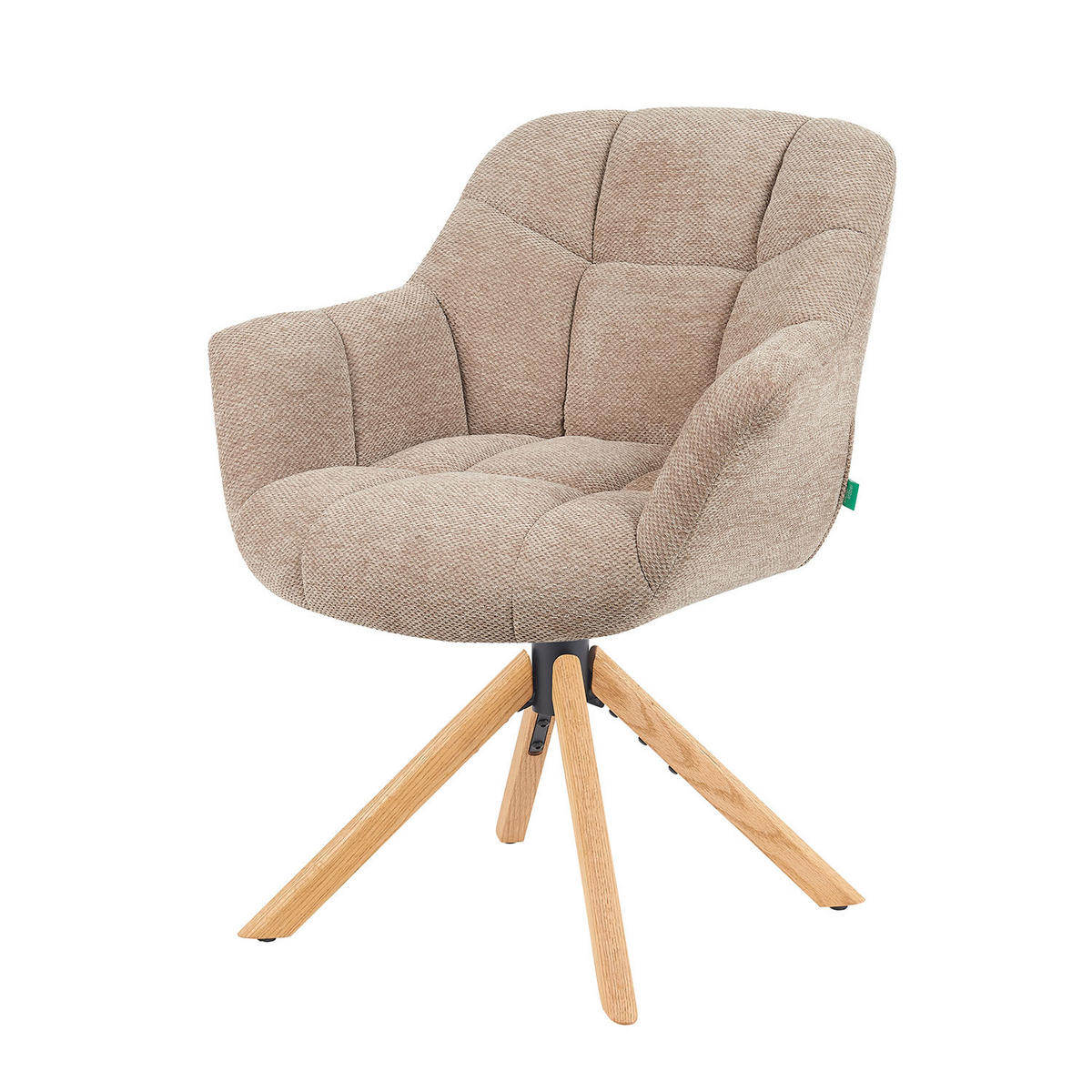 DREHSTUHL Mika-Nea - Honigeiche/Beige, Eichenholz/Holz (65/81/66cm) - DUBI Möbel