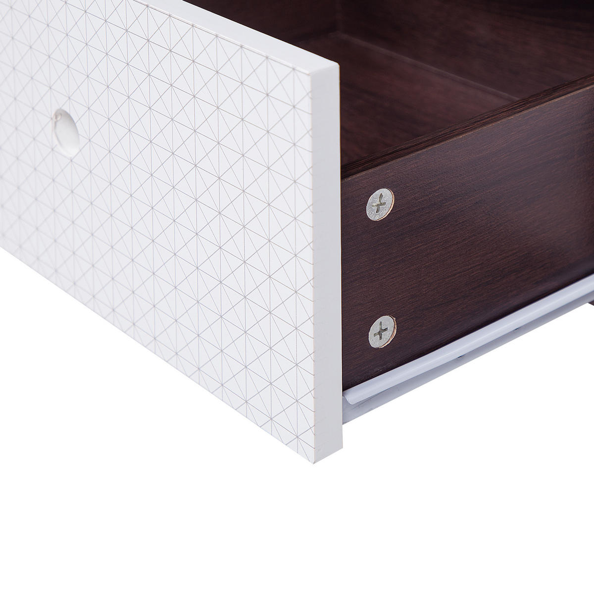 TV-MÖBEL Dunkelbraun, Weiß FOSTON 35/120/60 cm - Dunkelbraun, Holzwerkstoff (120/60/35cm) - Beliani