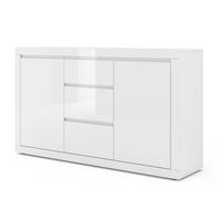 KOMMODE Weiß, Weiß Hochglanz 150/89/40 - Weiß Hochglanz/Weiß, Holzwerkstoff (150/89/40cm) - RAUMHIRSCH FURNITURE