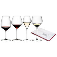 VERKOSTUNGSSET GLÄSERSET + POLIERTUCH Veloce transparent 4er Set - Transparent, Glas (0.001L) - Riedel