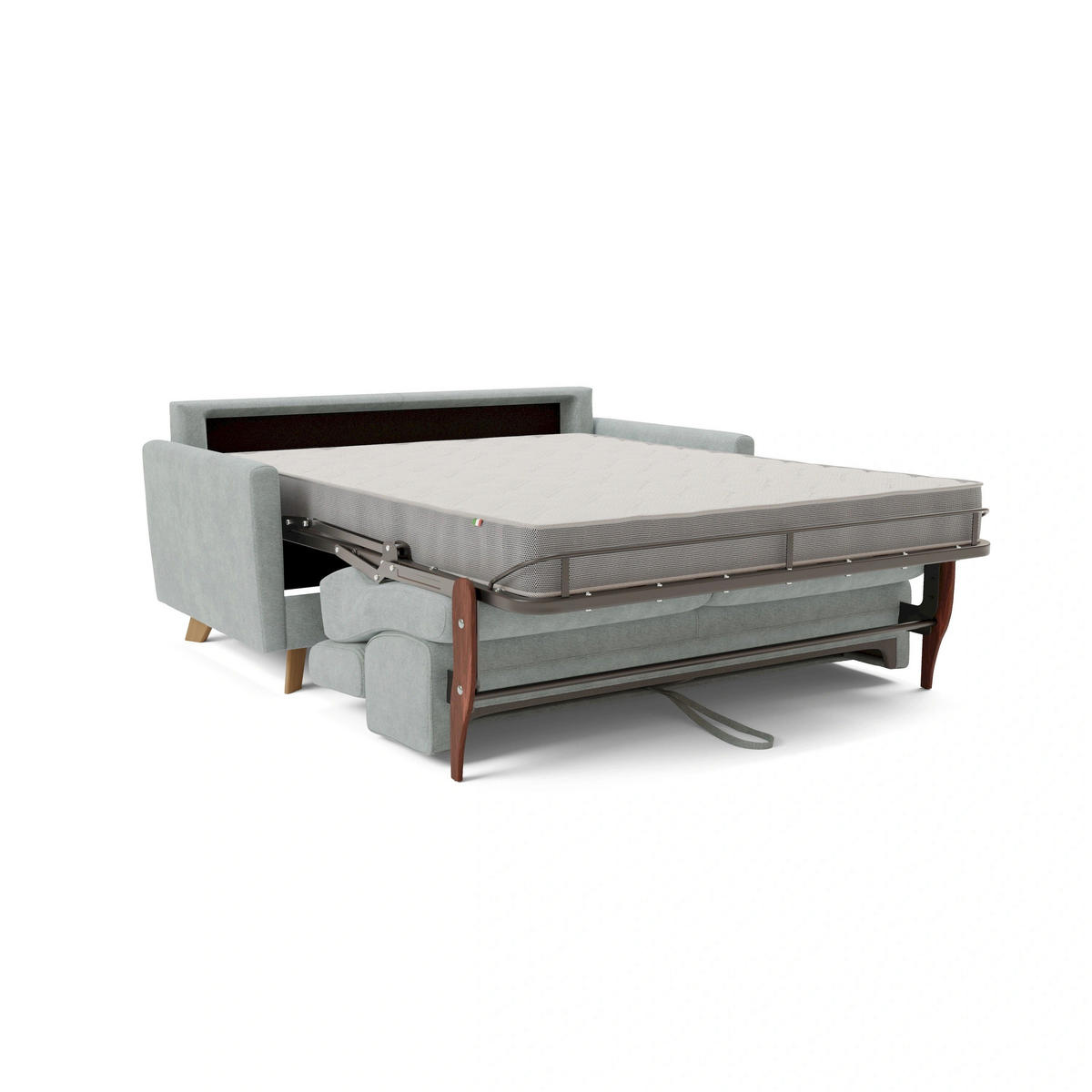 SCHLAFSOFA Francy - Hellgrün, Metall (180/92/97cm) - Divani.store