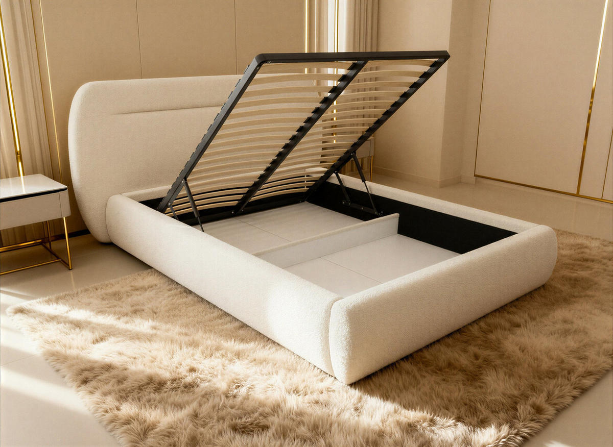 POLSTERBETT Orio - Eichefarben/Schwarz, Holz/Kunststoff (180/200cm) - Sofnet