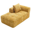 CHAISELONGUE Sofa Chenille mit Seitentaschen und Kissen 158/90/60 cm Gelb - Gelb, Textil (60/158/90cm) - Redom