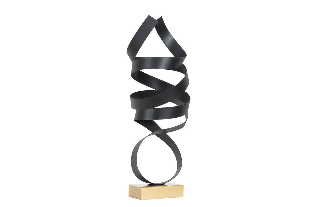 METALLSKULPTUR Schwarz 35/80 cm - Schwarz, Metall (2.5/80/20cm) - KUNSTLOFT