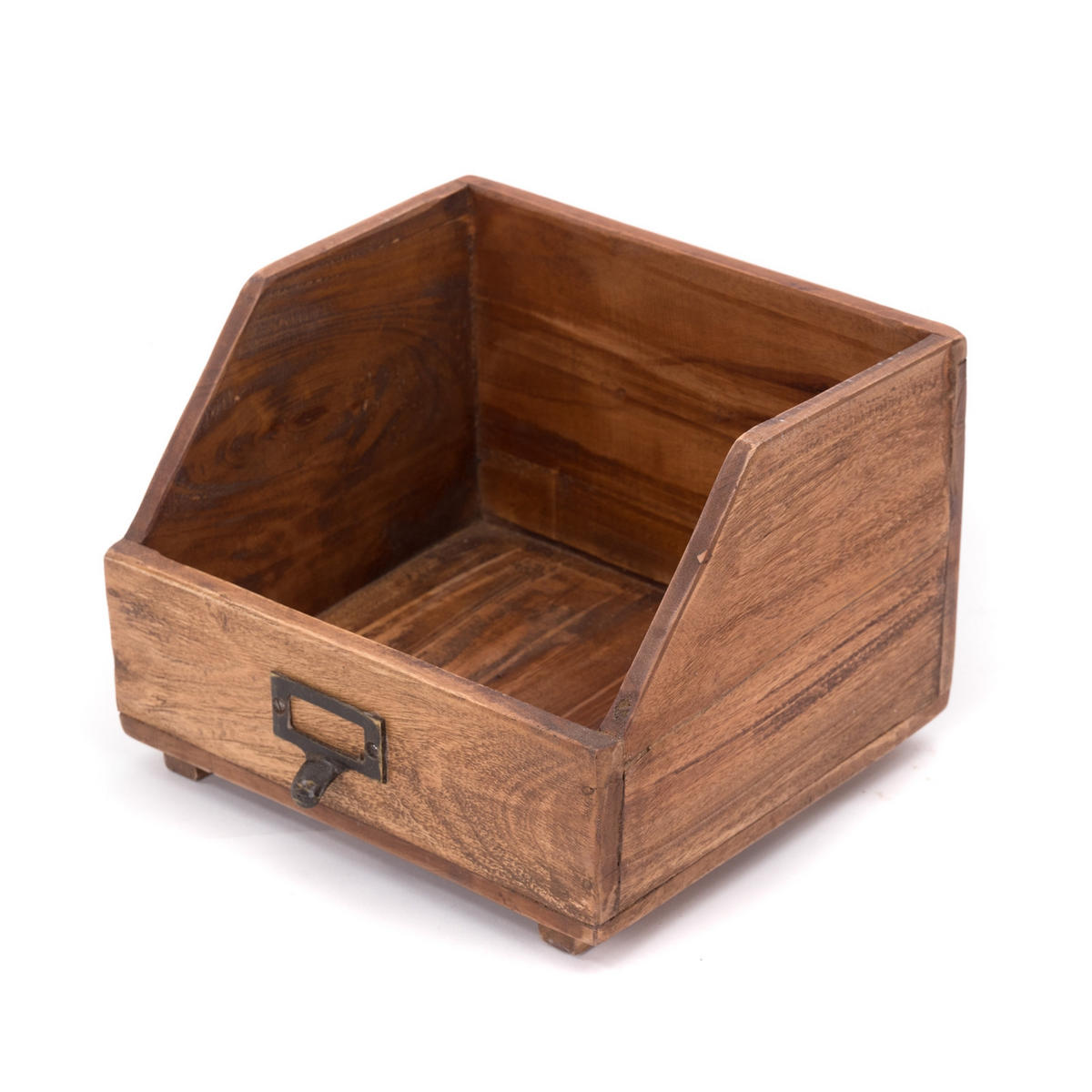 ORGANIZER-SET Office 3-teilig Mahagoni Holz, mit beschreibbarer Tafel 01 natur-vintage - Naturfarben, Holz (24/16/21cm) - DESIGN DELIGHTS