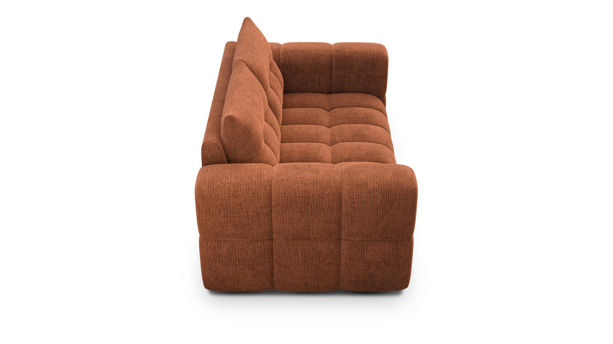 SOFA CLOUDI 2-Sitzer, rostrot - Schwarz/Orange, Holz/Textil (181/89/104cm) - Courtois Laville