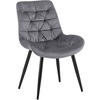 ESSZIMMERSTUHL Samt Dunkelgrau - Dunkelgrau/Schwarz, Textil/Metall (56/85/63cm) - CLP