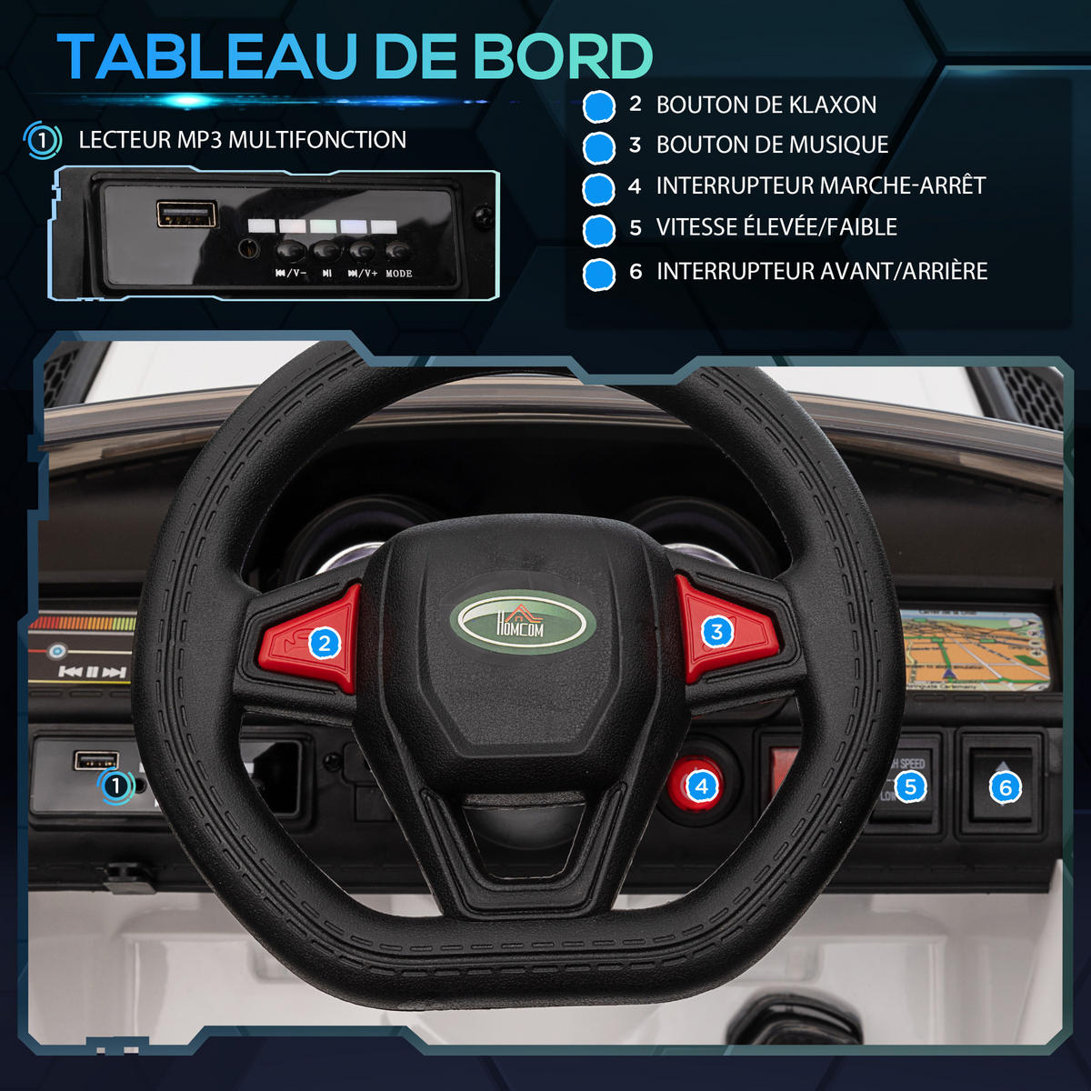 ELEKTRO-KINDERAUTO DE-13048 2 Motoren Weiß - Weiß, Kunststoff (110/68/52cm) - ComfortXL
