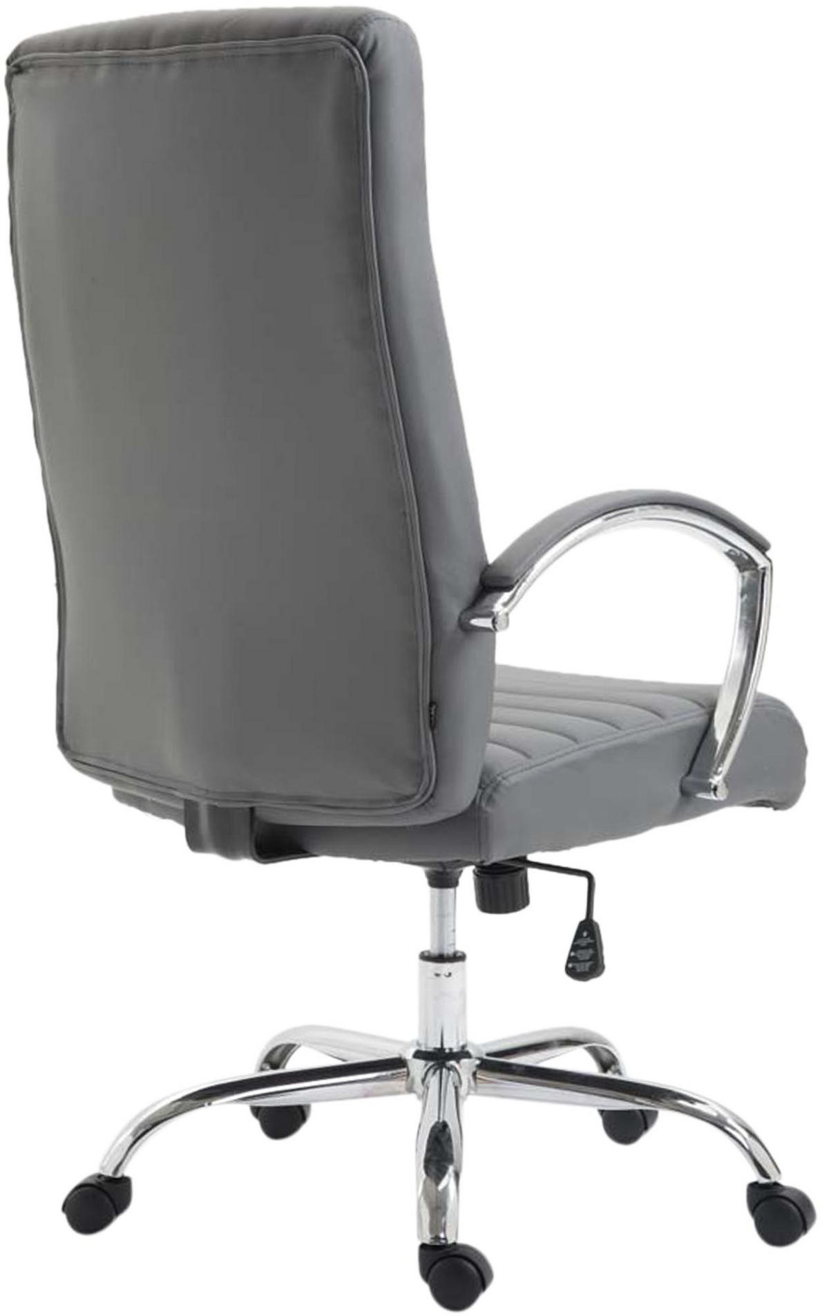 CHEFSESSEL Lederlook Grau - Chromfarben/Grau, Textil/Metall (60/110/68cm) - CLP