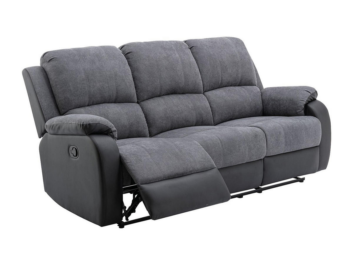 RELAXSOFA - 3 Personen - stoff - schwarz, grau Brody - Schwarz, Kunststoff/Textil (202/99/98cm) - Vente-Unique