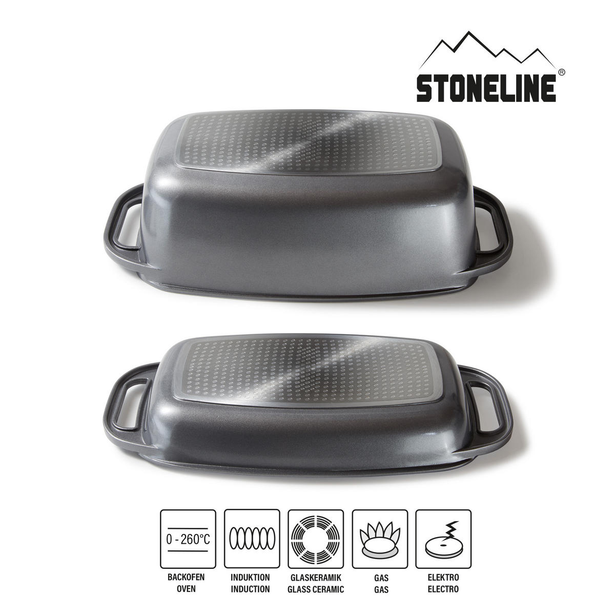 RECHTECK-BRÄTER - Grau, Metall (22/40/10.9cm) - Stoneline