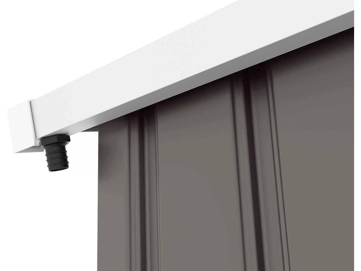 GERÄTESCHUPPEN AUS METALL Dallas mit Dachrinne Taupe - Taupe, Metall (277/202/191cm) - Habitat Garten