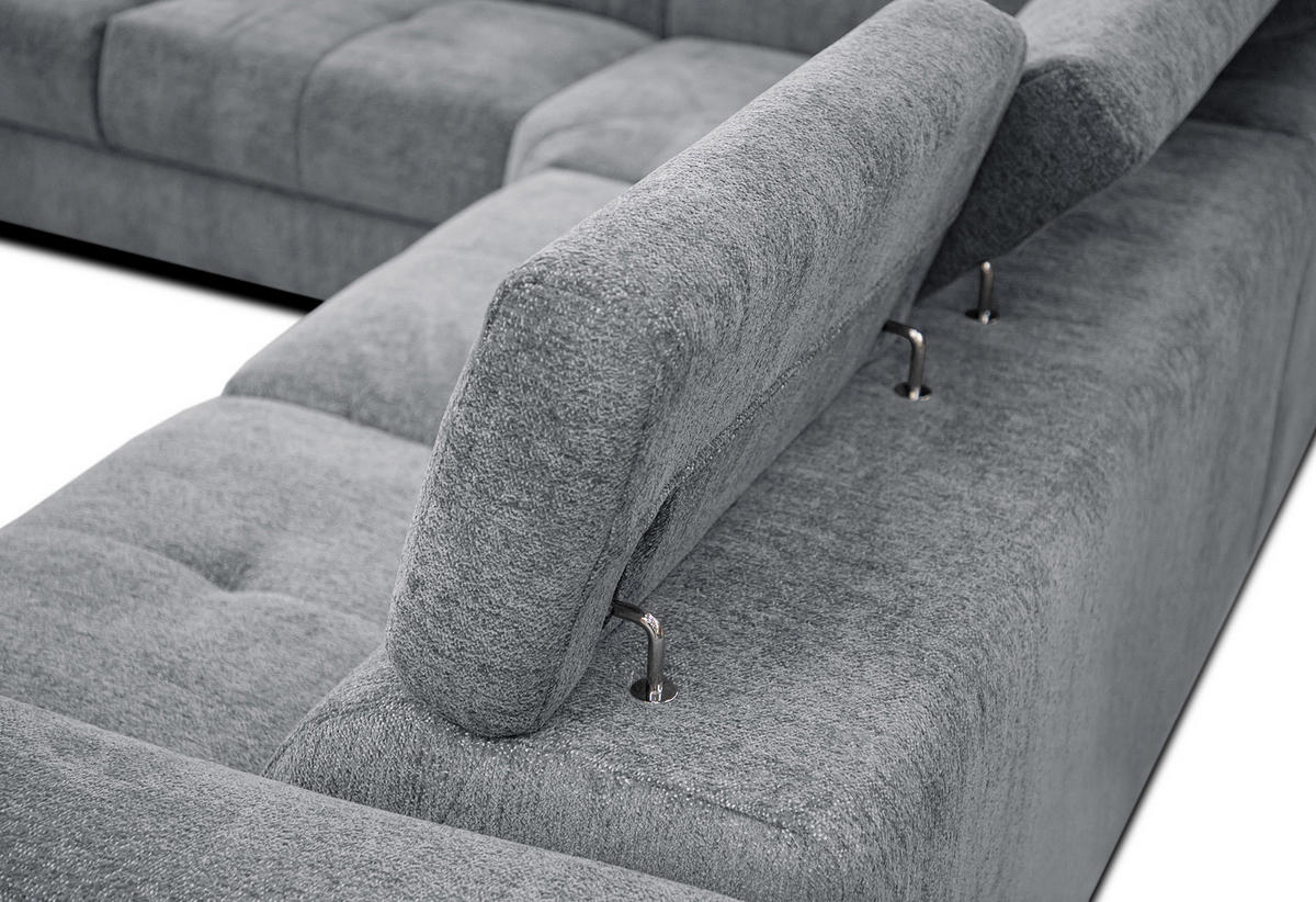 ECKSOFA CALVERA 5-Sitzer, grau - Grau, Holzwerkstoff/Textil (239/298cm) - Courtois Laville