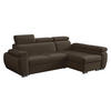 ECKSOFA Boston Mini, Seite: Rechts - 2R+LC - Chromfarben/Braun, Holz/Textil (255/170cm) - MIRJAN24