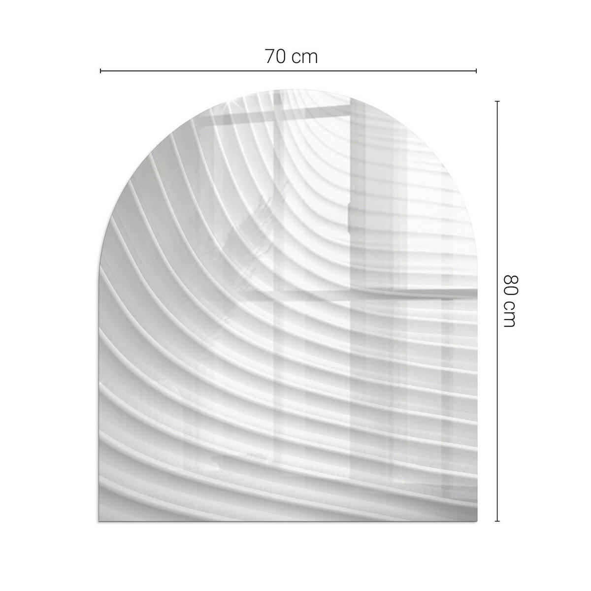 GLASPLATTE für Kamin 80x70 cm - Weiß, Glas (80/70/0.4cm) - TULUP
