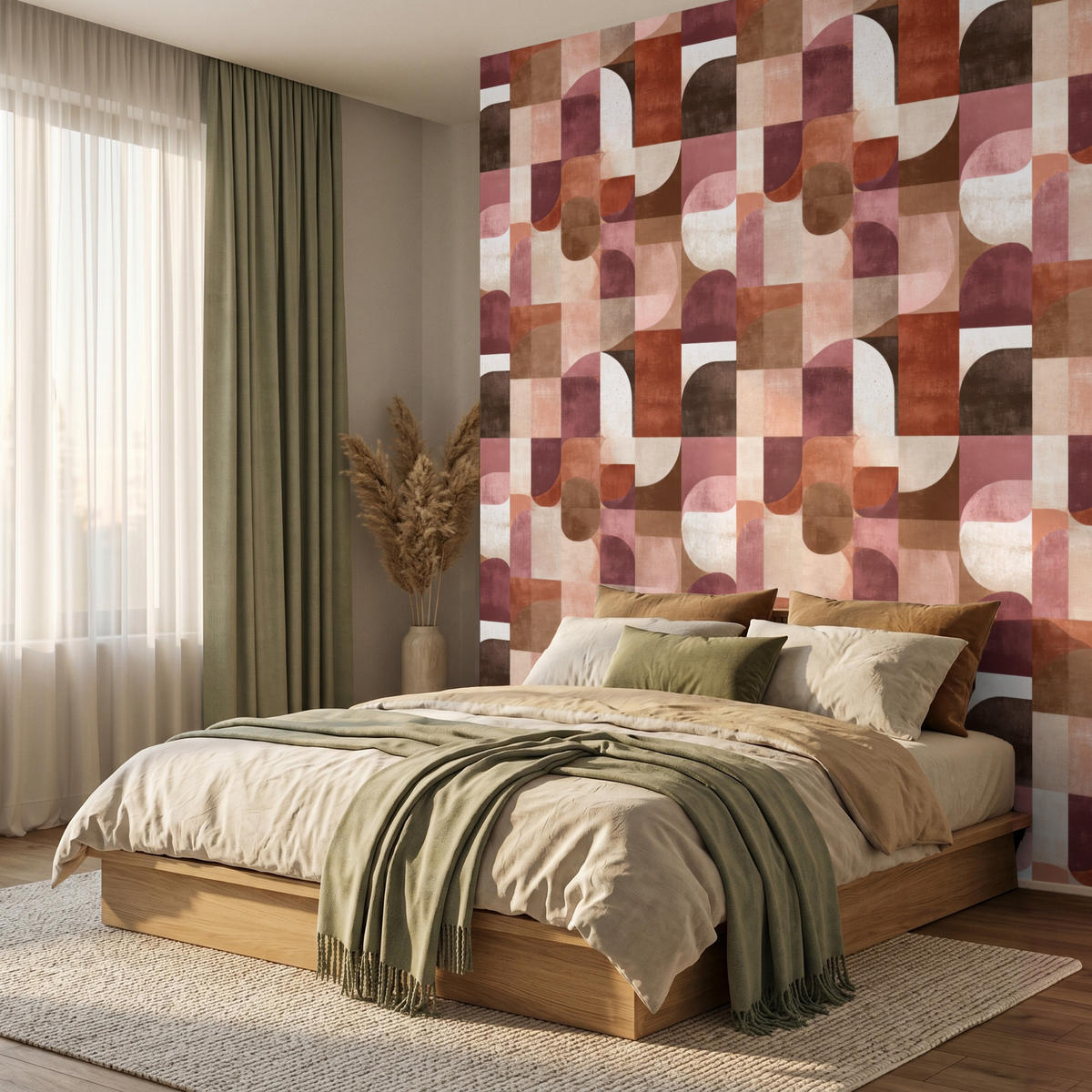TAPETE - Geometrie - Modern - Retro - 220x260 cm - Multicolor, Papier (220/260cm) - OnlyWow
