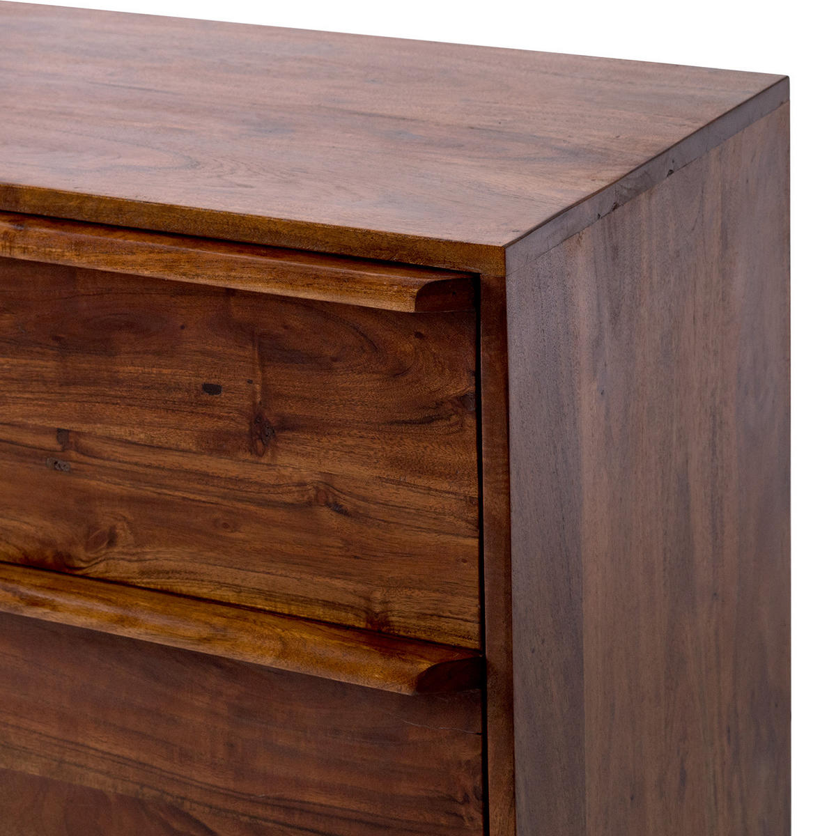 KOMMODE - Akazie massiv / Metall - Akaziefarben, Holz (90/90/43cm) - home24